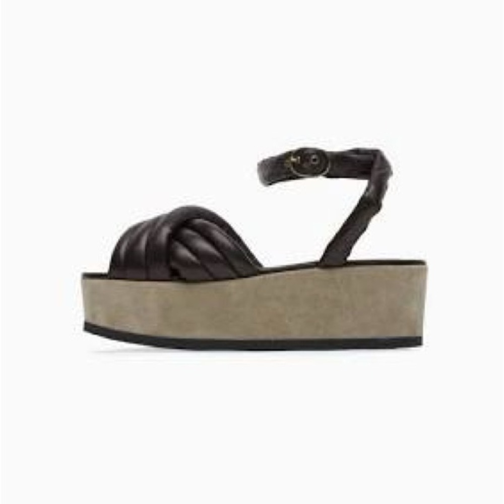 Isabel Marant Hayley Black Quilted Leather 2.5” Platform Sandals US Size 9 - Picture 2 of 11